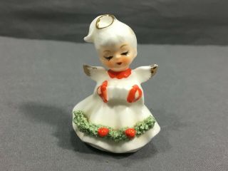 Vintage Napcoware Bone China 2 " Christmas Angel Accordion Ceramic Figure Taiwan