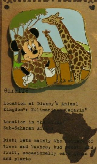 Disney Wdw Animal Kingdom Animals Mystery Set Minnie Mouse With Giraffe Pin