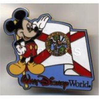 Mickey & Florida State Flag 2002 Disneys Around The World Series Wdw Pin 13949