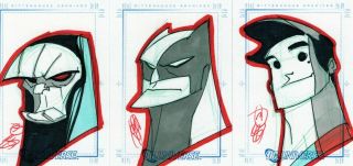 Dc Universe / Legacy Color Sketch Card By Sean Galloway 2 - Set Of 3 Sketches