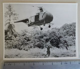 848 Sqn Royal Navy,  Whirlwind Helicopter,  Malaya Orig 1950s Vintage Photo