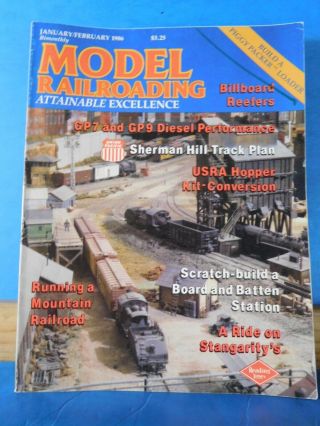 Model Railroading 1986 January February Sherman Hill Track Plan Billboard Reefer