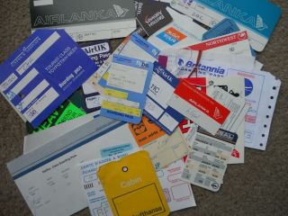 20 X Various Airline Paper Boarding Passes & Labels Including Inex Adria & Saa