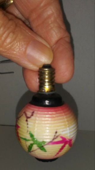 Figural Japanese Lantern Painted Milk Glass Christmas Light Bulb Vintage