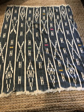 Vintage African Indigo Ikat Mud Cloth Throw/fabric