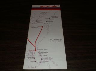 February 1975 Auto Train Public Timetable