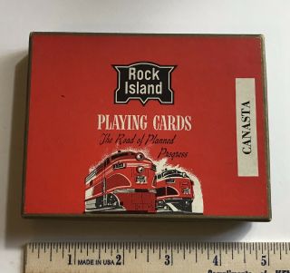 Double Deck Vintage Rock Island “route Of The Rockets” Canasta Playing Cards