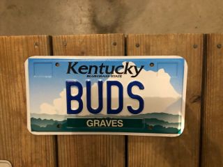 Expired Kentucky Stamped Vanity License Plate Buds Friends Weed Smoke Buzz