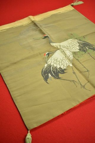 Yj16/250 Vintage Japanese Fabric Silk Antique Boro Woven Textile Fukusa 26 "