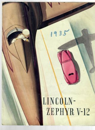 1935 Lincoln Zephyr V - 12 Sales Brochure Poster