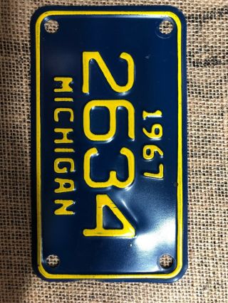 1967 Michigan Motorcycle License Plate Harley Indian