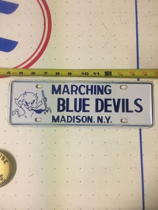 Vintage Madison Ny Marching Blue Devils License Plate Topper