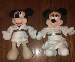 Star Wars Mickey Mouse Luke Skywalker And Minnie Mouse Princess Leia Plush Set