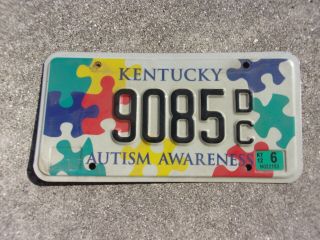 Kentucky 2012 Autism Awareness License Plate 9085
