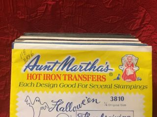 Aunt Martha ' s Hot Iron Transfers Halloween Thanksgiving 3810 Embroidery Ect NIP 2
