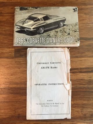 1965 Corvette Owners Guide Chevrolet Corvette Am/fm Radio Operating Instructions