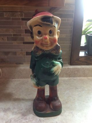 Vintage Pinocchio Chalkware Figurine Toy Carnival Disney