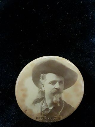 Ultra Rare C 1890 - 1900 Buffalo Bill Cody Wild West Show Button Pin