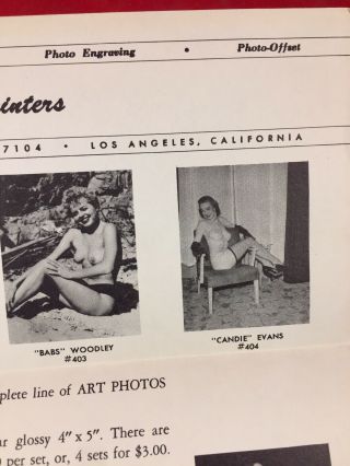 Vtg 1950’s Mail Order Stag Smut Adult Film Slides/photos Risqué Nude Pinups 12 4