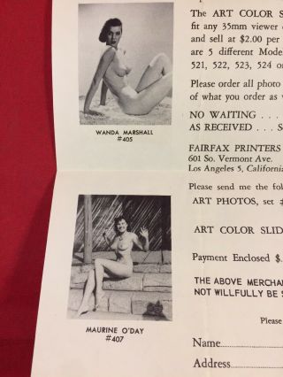 Vtg 1950’s Mail Order Stag Smut Adult Film Slides/photos Risqué Nude Pinups 12 5