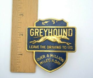 Vintage 1950 ' s Greyhound Bus Driver Hat Metal Badge Pin 3