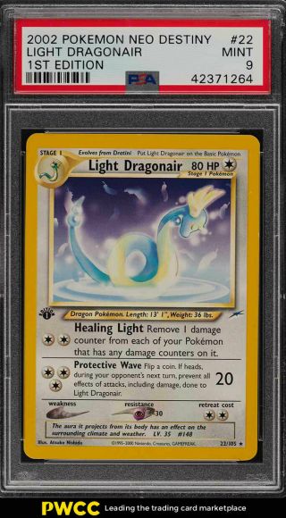 2002 Pokemon Neo Destiny 1st Edition Light Dragonair 22 Psa 9 (pwcc)