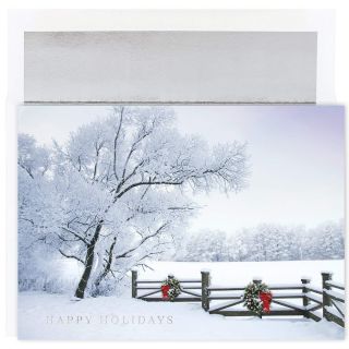 Masterpiece Studios Century Christmas Winter Fence Greetings Cards 16 Cards/foil