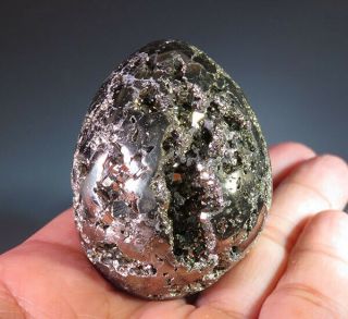 47mm (1.  85 ") Natural Pyrite Crystal Sphere Egg From Peru 6961