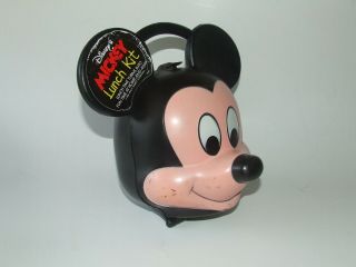 RARE Vintage 1970 ' s Disney MICKEY MOUSE 3 - D Head LUNCHBOX by ALADDIN Made in USA 2