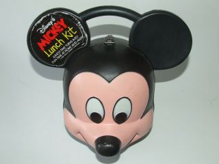 RARE Vintage 1970 ' s Disney MICKEY MOUSE 3 - D Head LUNCHBOX by ALADDIN Made in USA 4