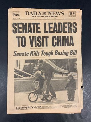1972 March 1 Daily News Newspaper Senate Leaders To Visit China Pgs 1 - 100