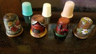 7 Thimbles 5 Wooden And 2 Plastic