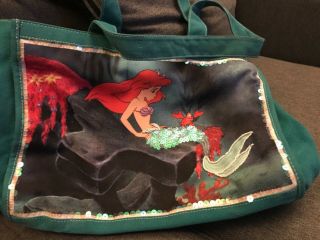 Vintage Disney Parks Ariel The Little Mermaid Sequin Beads Tote Bag Purse