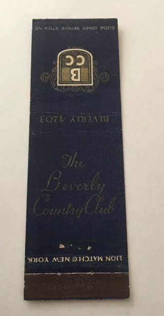 Vintage Matchbook Cover Matchcover The Beverly Country Club Chicago Il 2