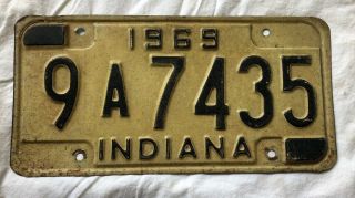 Vintage 1969 Indiana Metal State License Plate