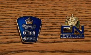 Vintage Cn Cnr Canadian National Railway Police Pins