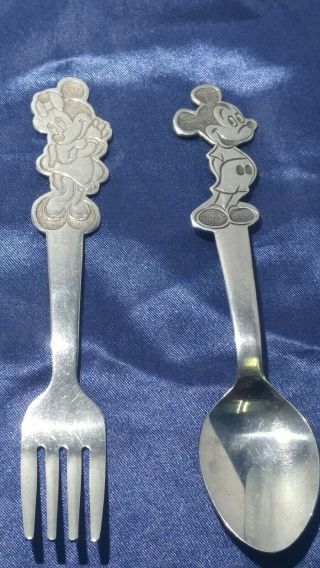 Bonny Mickey And Minnie Mouse Collectible Youth Fork Spoon