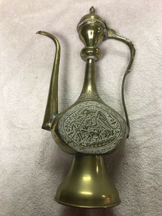 Vintage Tall Arabic Turkish Persian Brass Dallah Coffee/tea Pot