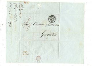 1848 Stampless Folded Letter,  Firenze To Switzerland