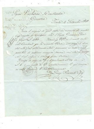 1848 STAMPLESS FOLDED LETTER,  FIRENZE TO SWITZERLAND 2