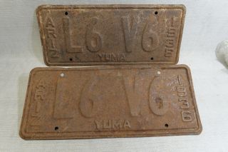 1936 Matching Arizona License Plates Measure 5 ½ By 13”.  Hard To Find