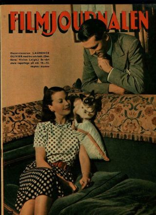 Vintage Vivien Leigh Laurence Olivier Hedy Lamarr Swedish Mag 1949