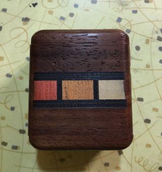 Inlaid Wood Hidden Stamp Roll Holder