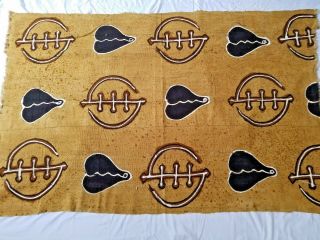 Authentic African Handwoven Bambara Mud Cloth Fabric From Mali Size 61 " X 40 "