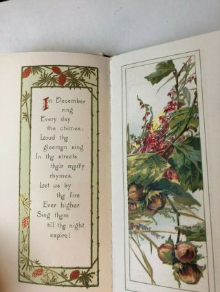 ANTIQUE VICTORIAN CHRISTMAS DAY WITH LONGFELLOW BOOK 1911 HAYES LITHO 4