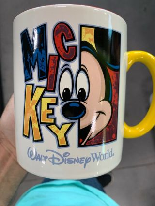 Walt Disney World Mickey 24 Oz Extra Large Huge Multi Color Coffee Tea Cocoa Mug