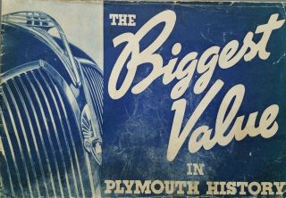 1937 Plymouth Deluxe Dealership Advertising Sales Brochure Booklet