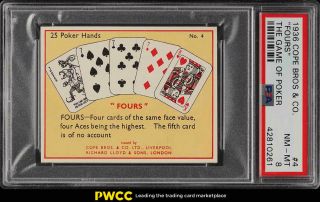 1936 Cope Brothers The Game Of Poker Fours 4 Psa 8 Nm - Mt (pwcc)