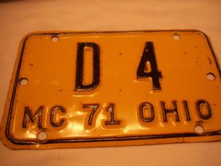 1971 Ohio Motorcycle License Plate Mc D 4