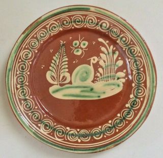 Antique Bandera Tlaquepaque Mexico Art Pottery Dinner Plate 4